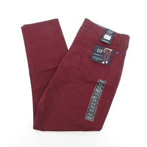 Gap Mens 40x32 Burgundy 5 Pocket Slim Fit Super Soft Stretch Twill Pants NWT $80
